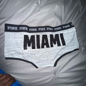 PINK Limited Editon Heather Gray Boy shorts with MIAMI on back detailed sequence